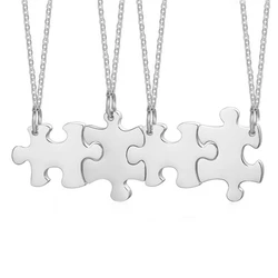 Personalized Puzzle Keychain Friendship Customized Pendant 2/3/4/5 Pieces Best Friends BFF Stainless Steel Bridesmaid Gift