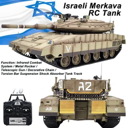 3958 ISR Merkava MK4 zdalnie sterowany czołg główny czołg wojenny pojazd wojskowy RC dym Airsoft BB strzelający pustynny żółty