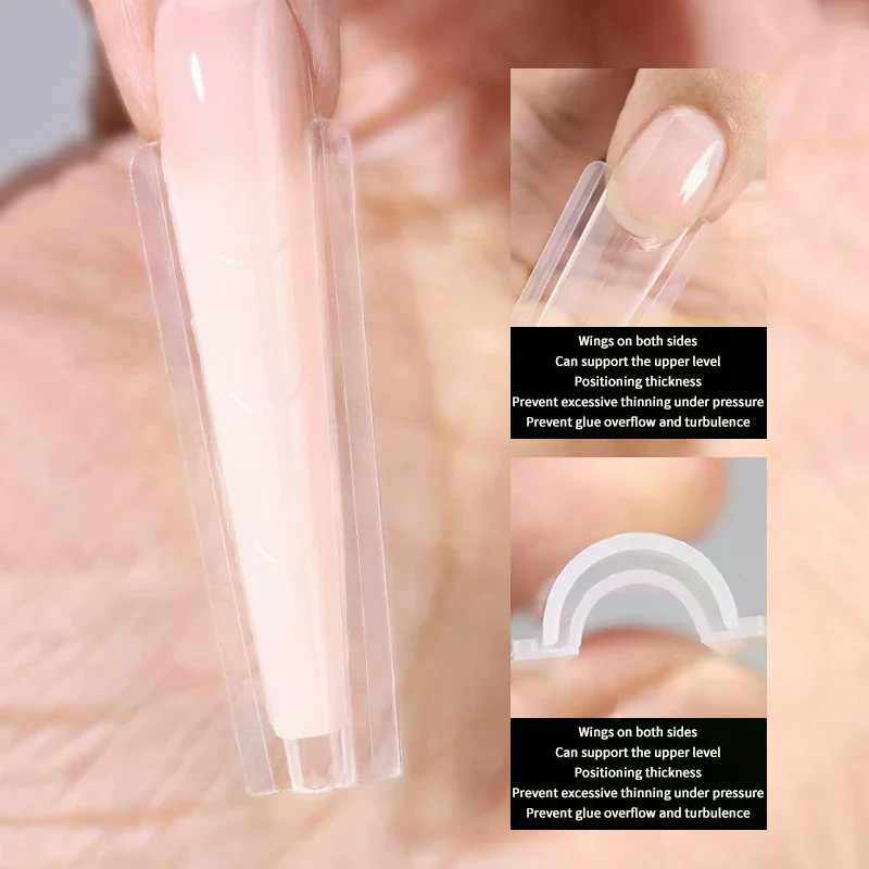 320 Stück Sandwich Dual Nail Forms Extensions-Dual Forms Sarg Nagel Formen Top Mold Bottom Mold Verlängern Maniküre Kunst Werkzeuge