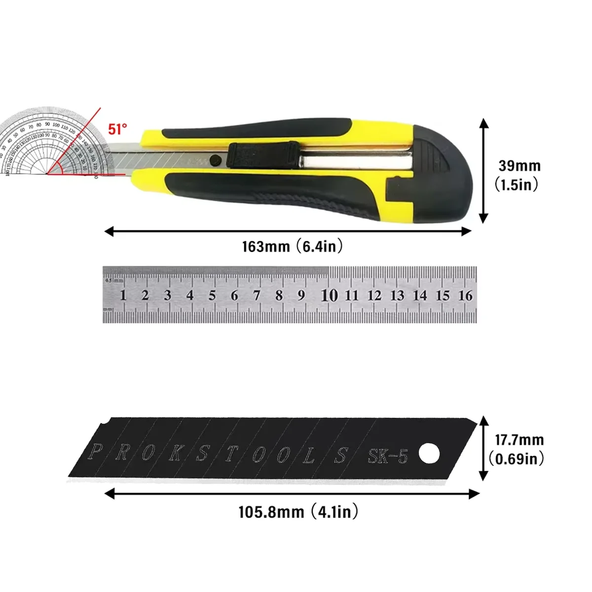 Multi‑Purpose Retractable Art Utility Knife 18mm Snap‑Off Blade Box Opener Cutter for Cardboard Wallpaper Craft Cutting TOVIA