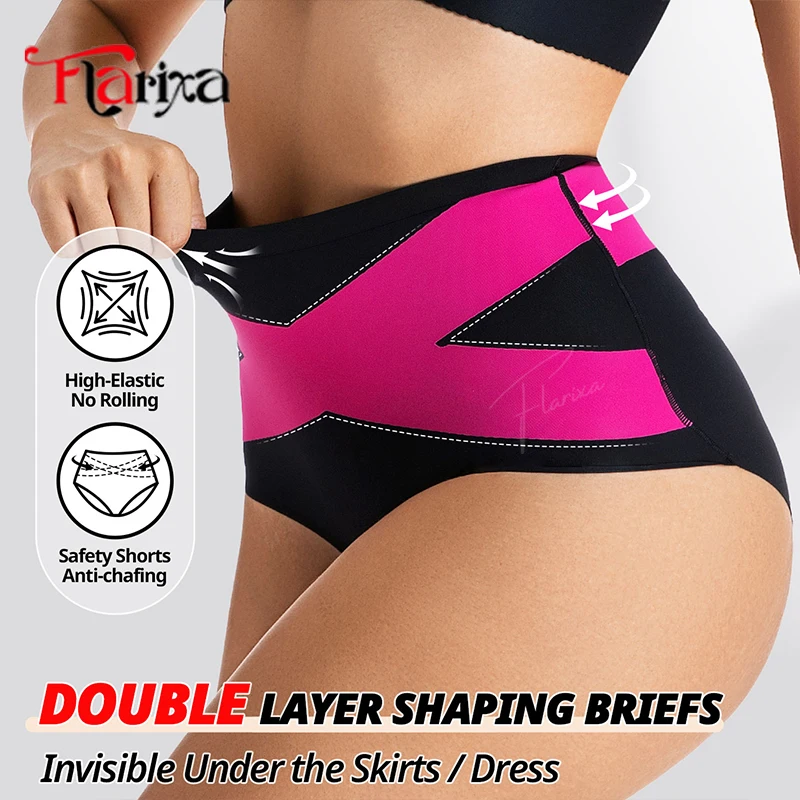 

Flarixa Stomach Control Shapewear for Women Cross Tummy Control Waist Trainer Panties Fajas Hip Lifting Shaper Briefs High Waist
