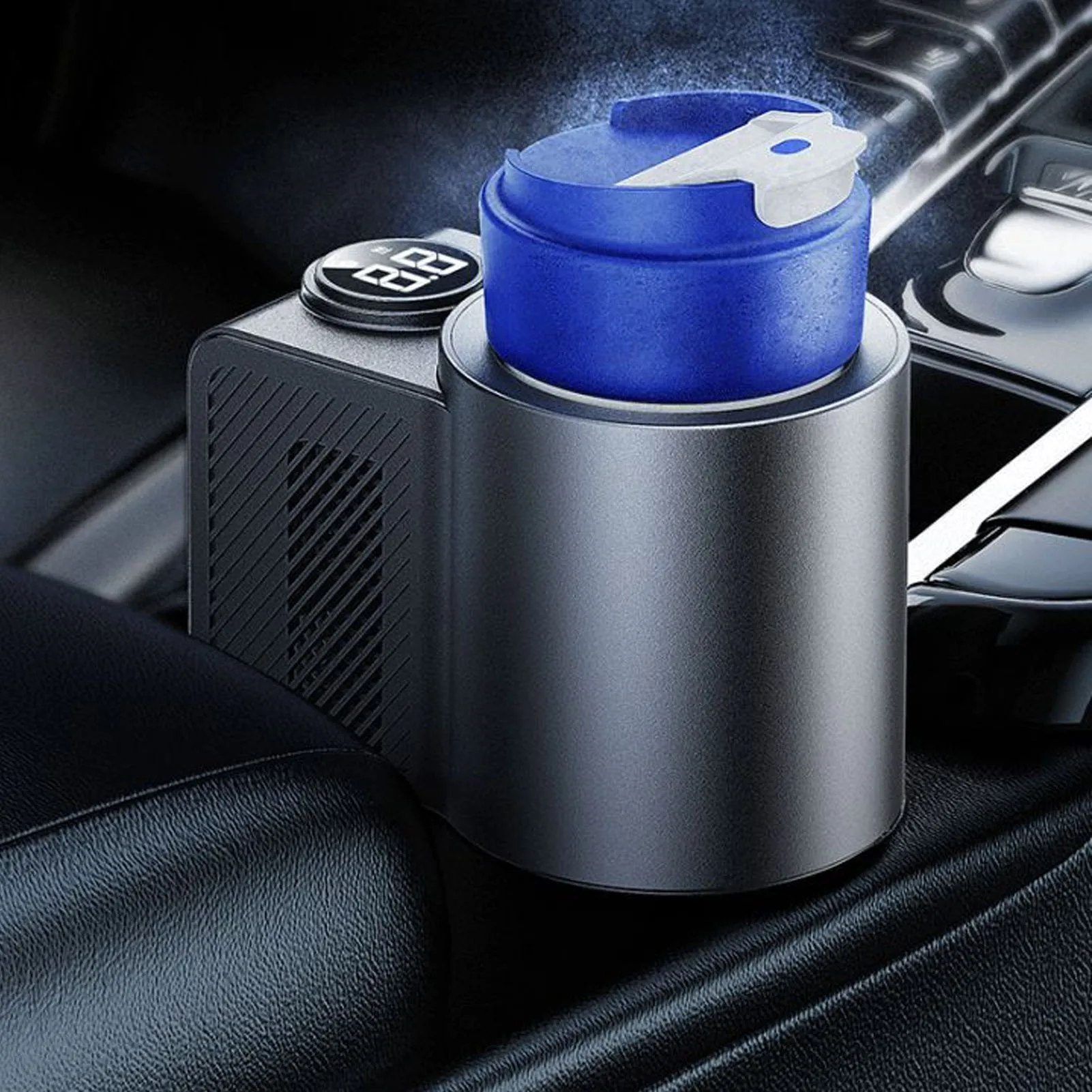 

Car Cooling Heating Cup 12V Universal Smart Cooler Warmer Mug Holder for Daily Driving and Business Travel