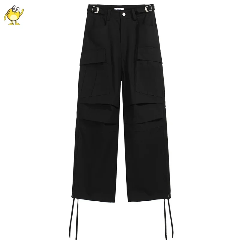 

NONNOD Pants Side Zip Cargo Trousers High Street Fashion Multiple Pockets Men Woman Casual Couple Sweatpants