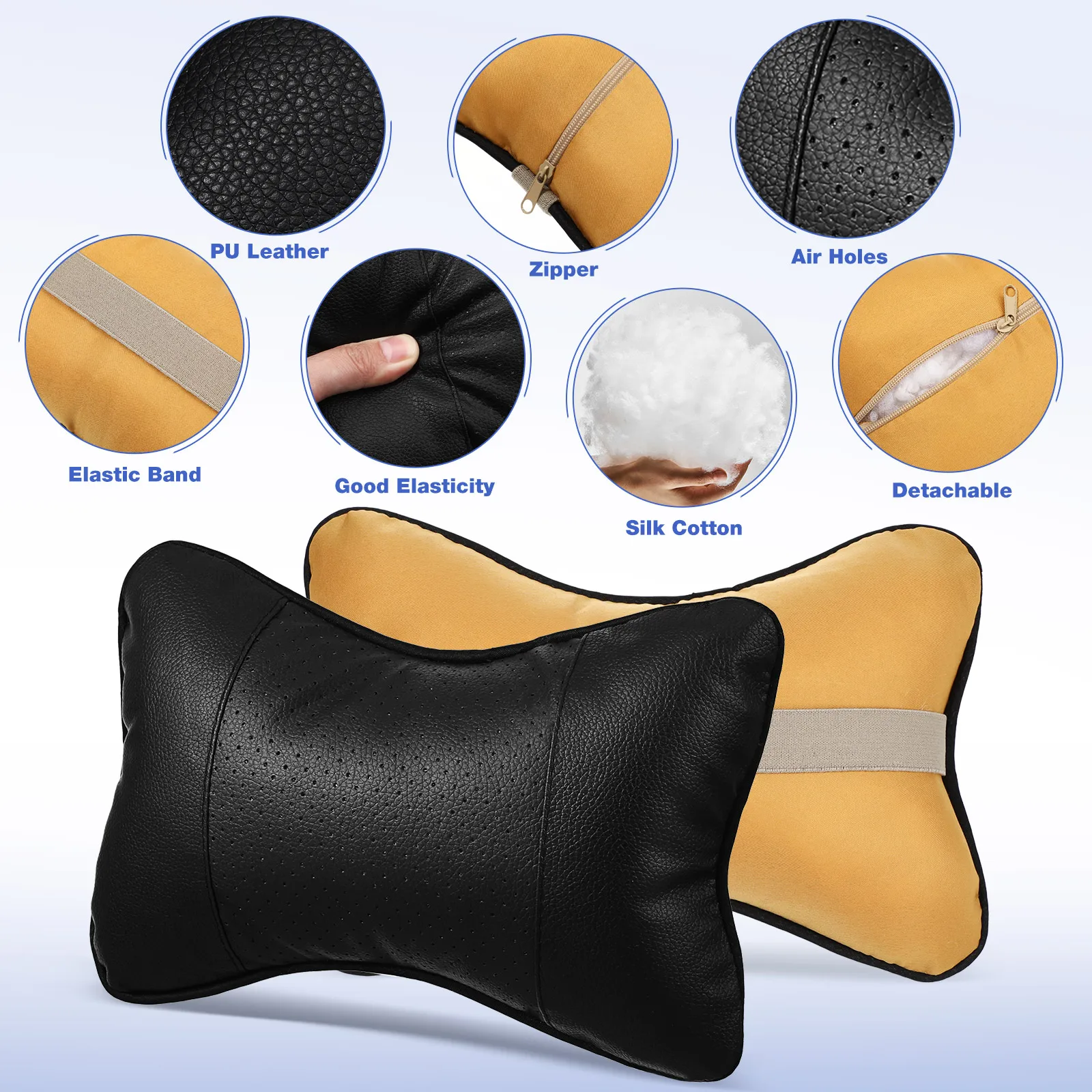 

2 Pcs Neck Pillow Cushion for Car Cushions Accessories Travel Protector Rest Cervical