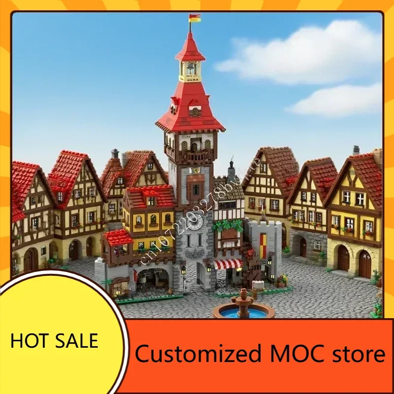 

5131PCSMOC Medieval Castle Puzzle Medieval Town Square Technical Holiday Set Toy For Holiday Birthday Gift for Kids Ages