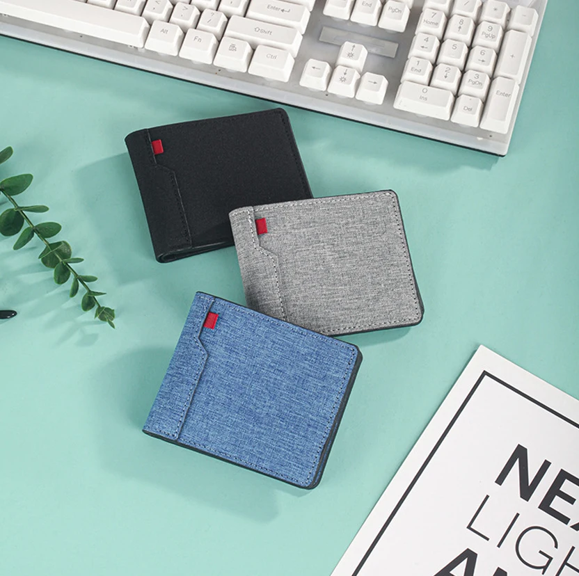 2025 Canvas Men'S Business Wallet Card Holder Classic Portable Coin Storage Leisure Ultra-light Waterproof Ticket Holder