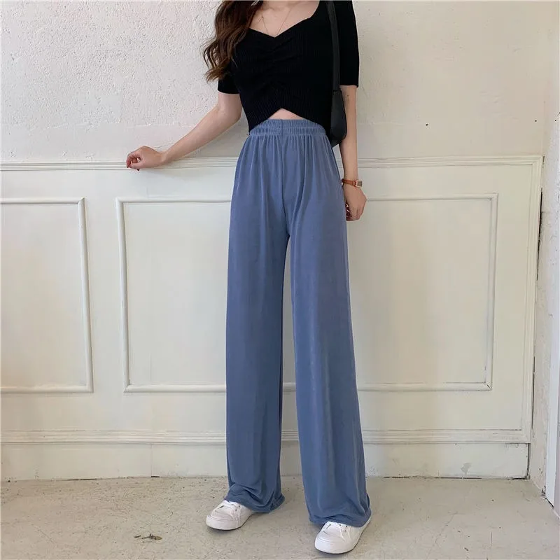 High Quality 2023 Wide-leg Women's Pants High Waist Full-lenth Loose Pants Casual Long Pants Women Trousers Y2k Korean Pantalon