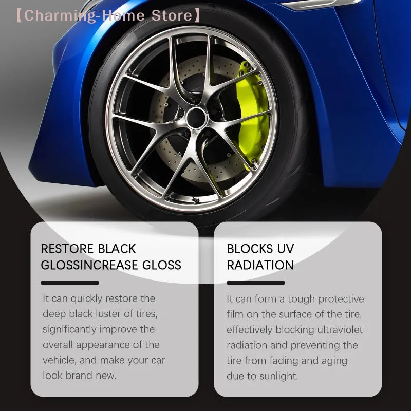 【M】Car Tire Retreading Wax, Long Lasting Protection Against Dirt, Tire Aging, Dust, Wheel Polish, Brightening Cream, Car Cleaner
