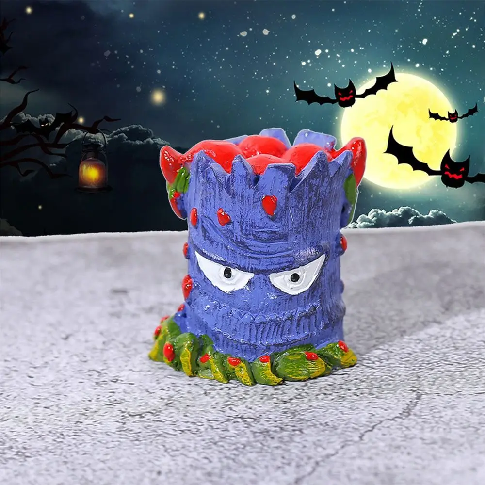 Halloweenowy miniaturowe drzewo kikut figurka mikro krajobraz z żywicy pulpitu figurek-knack bajki ogrodowa dekoracja samochodu