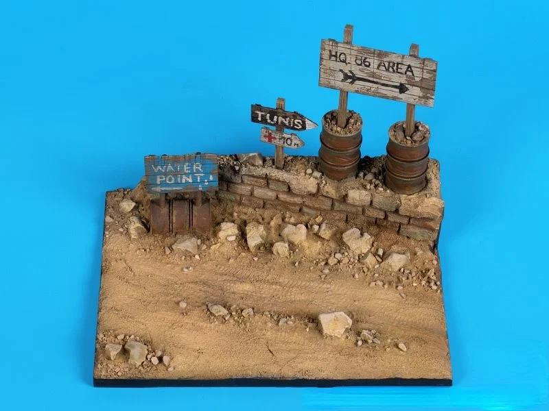 Imagen de fundición a presión a escala 1/35, Escena de resina África Base135x100 Mm, Kit de montaje de modelo sin pintar