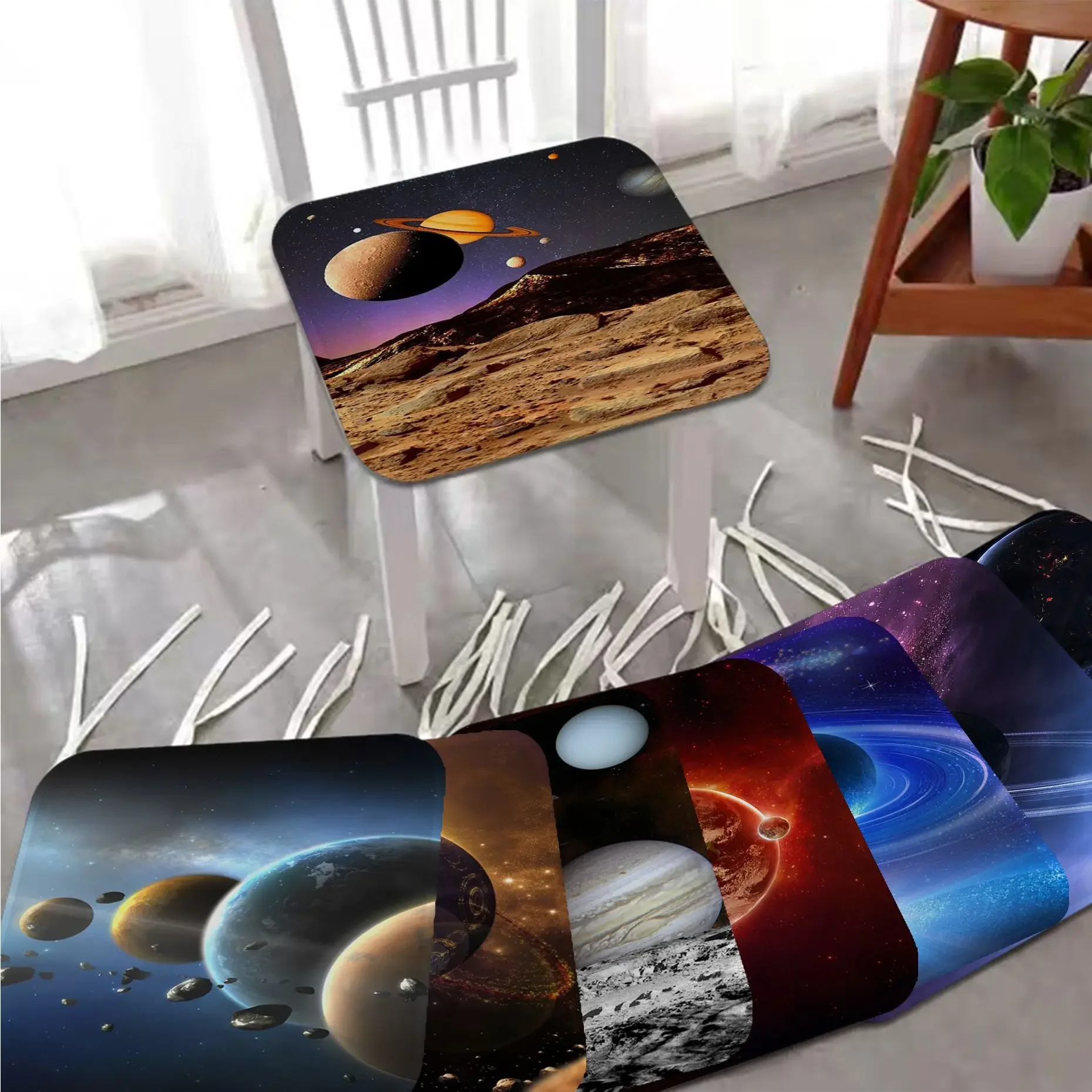 

Planets Tie Rope Seat Cushion Office Dining Stool Pad Sponge Sofa Mat Non-Slip Sofa Cushion