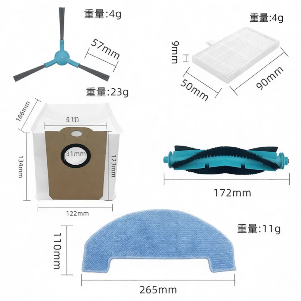 Maintenance Kit For Choice R3 R3 Plus M1 Robot Vacuum Main Roller Brush Side Brushes Floor Dust Cleaning Accessories