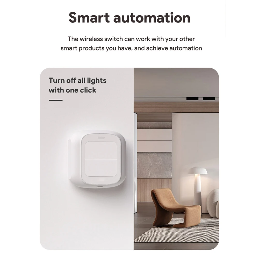 Smart Home Mini 2Gang WiFi/Zigbee Switch Push Button Switch 6 Scene Tuya Smart Life APP Remote Control Scene Switch