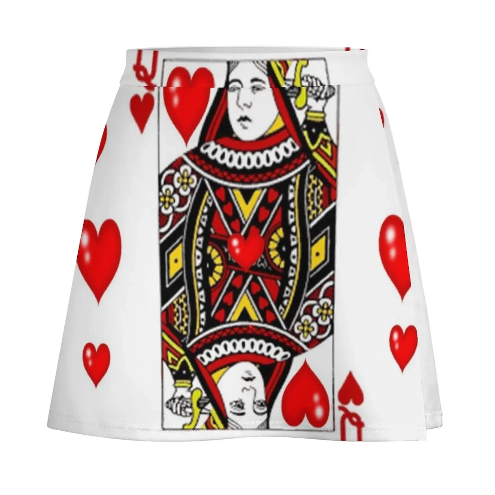 QUEENOF HEARTS SUIT CASINO PLAYING FACE CARD VALENTINES Mini spódniczka krótkie spódniczki dla kobiet spódnice damskie trend 2024