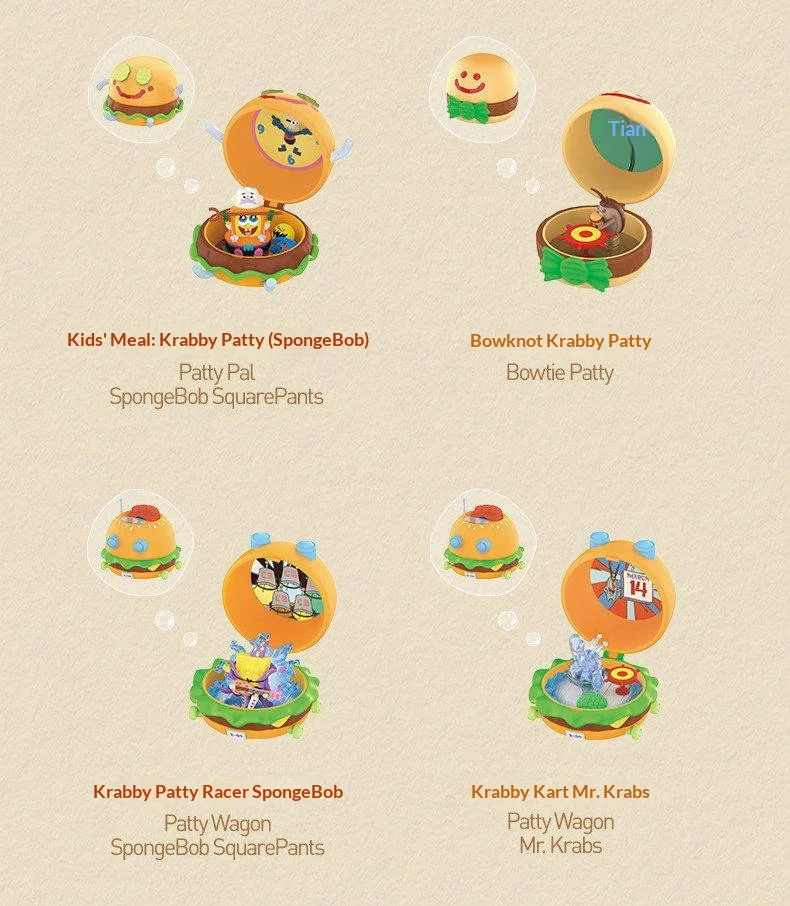 Original POPMART SpongeBob Krabby Patty Blind Box Sammlerstück Mini-Figur Heim Auto Desktop Dekoration Ornament Überraschungsbox Spielzeug – Detail 12