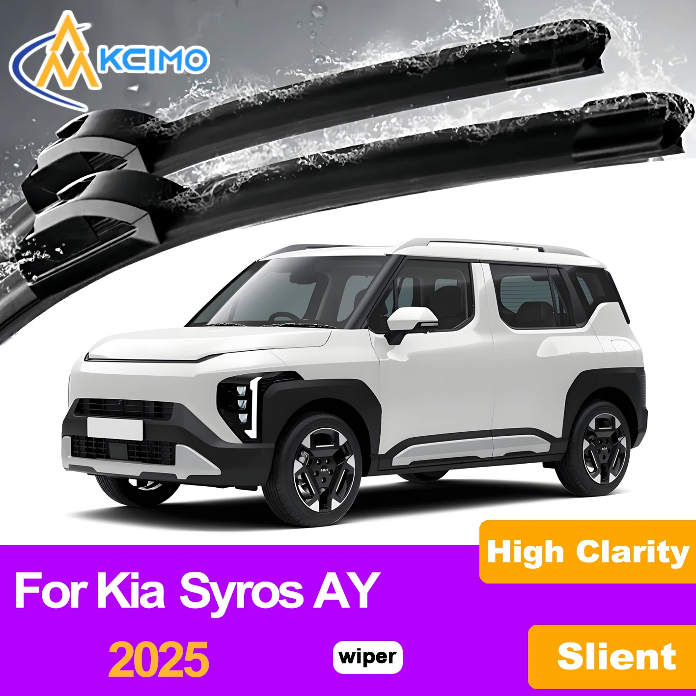 

KCIMO 2PCS Front Windshield Wiper Blades For Kia Syros AY 2025, High Clear Vision Anti-Scratch Reinforced Structure