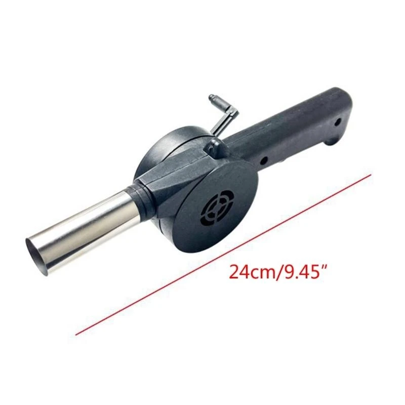 Compact Hand Crank Air Blower Noiseless Operation for Camping Cooking BBQ Home