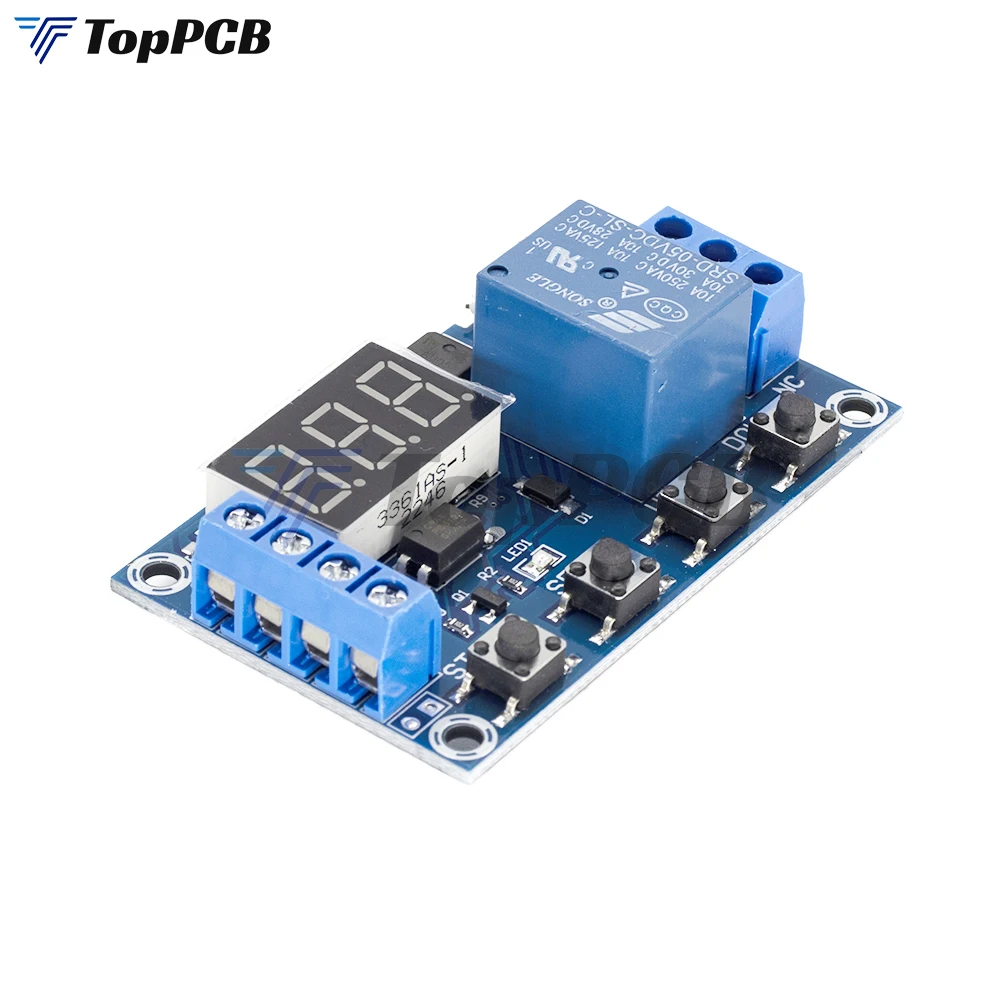 0.1S-999M Adjustable LED Digital Time Delay Relay Module DC 6-30V Cycle Timer Timing Control Switch Micro USB Reverse Protect