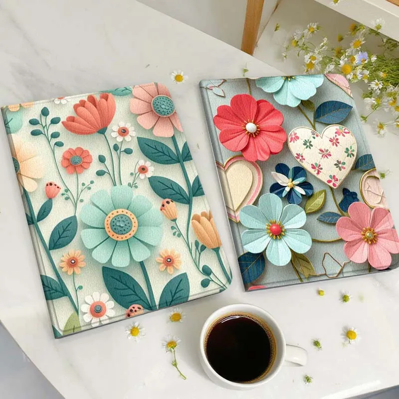 

Cartoon Colorful Flower Pattern Tablet Case For Huawei Honor MatePad MediaPad Air 5 6 7 11 V6 V7 V8 V9 X9 X8 T10 T10s C5e T5