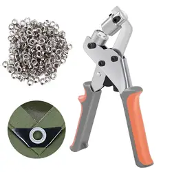 Kit di attrezzi per passacavo Pinze per punzonatura portatili Passacavo portatile Pressa a mano Punzonatrice manuale con occhielli argento da 10 mm