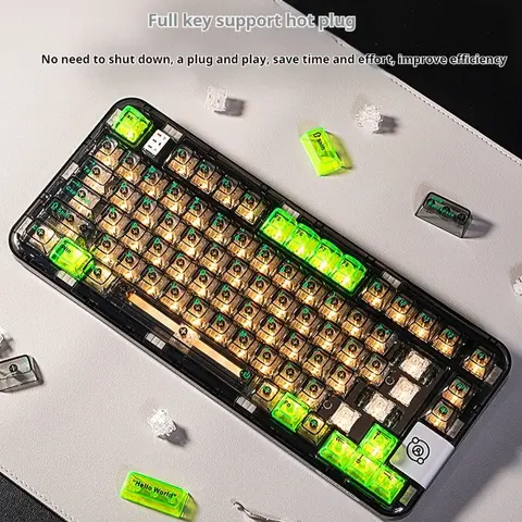 Coolkiller CK75 Super-codeur clavier Transparent sans fil Wied Bluetooth trois modes personnalisé RGB lumière jeu bureau joint PC