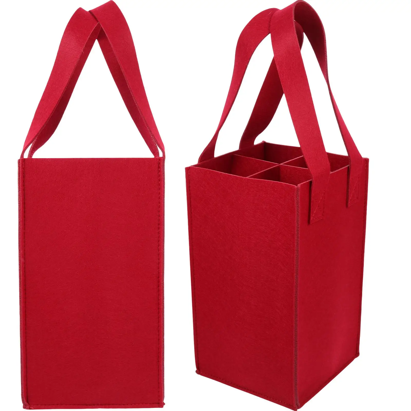 

2Pcs Felt Safe Bottle Carrier Tote Reusable Gift Storage Beer Kitchen Decorative Beer Bag Bottle For