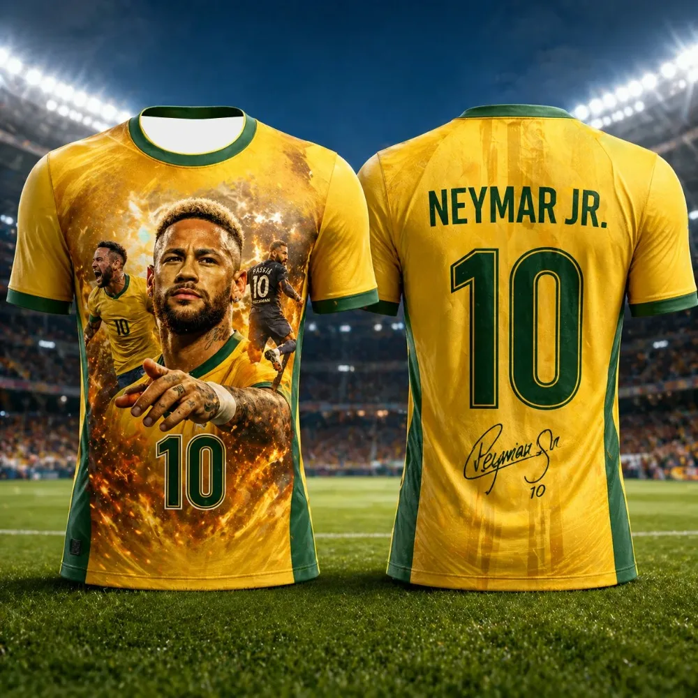 2026年ブラジル代表ネイマール・ジュニア10番サッカーユニフォーム全面