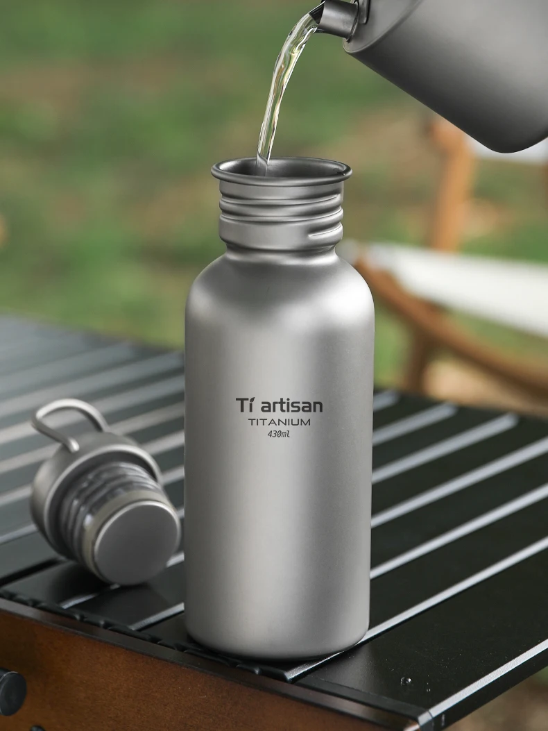 AliExpress Tiartisan Pure Titanium Ultralight Sports Canteen with Storage Pouch Outdoor Camping Leak-Proof Portable Cycling Water Bottle