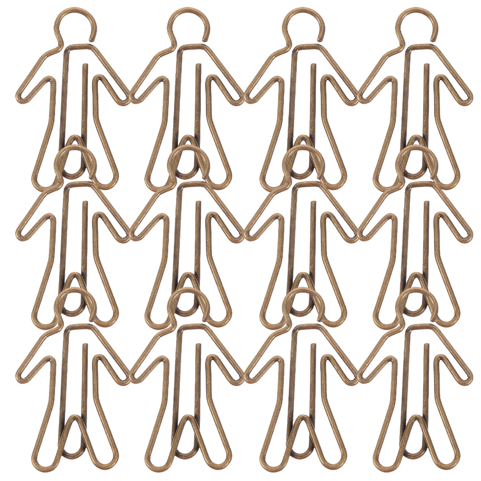 

20pcs Mini Human Shape Metal Paper Clips Small Document Clips For Office School Home Decorative File Organizers Cartoon