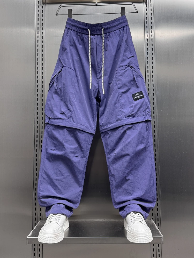 

Мужские летние спортивные брюки Qui Dry на открытом воздухе, свободные прямые повседневные брюки для спецодежды, дышащие, удобные, легкие