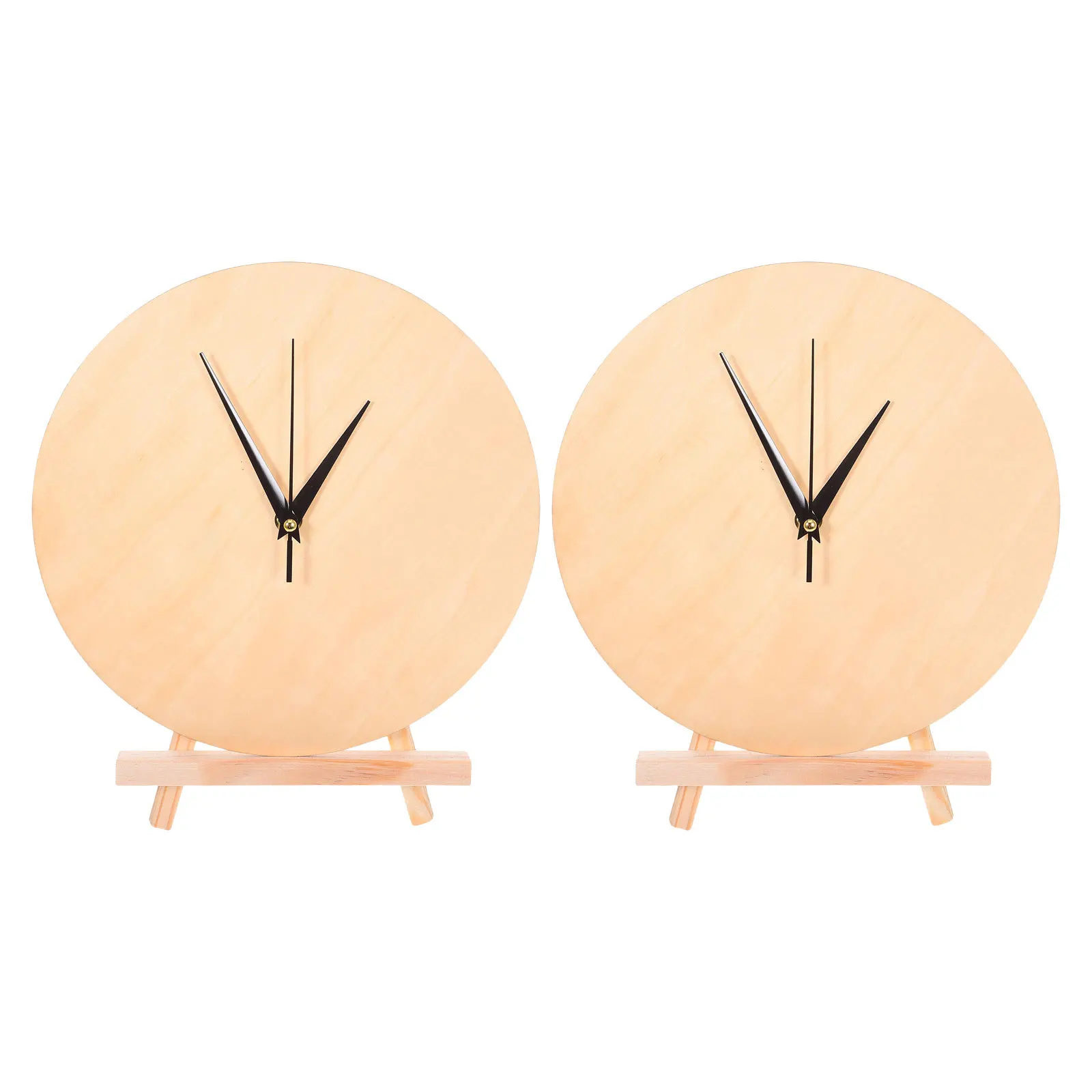 

2Set Blank Wooden Clock Dial Round DIY Clock Face Painting Material Craft Board Bedroom Wall Decor Dial Replacement