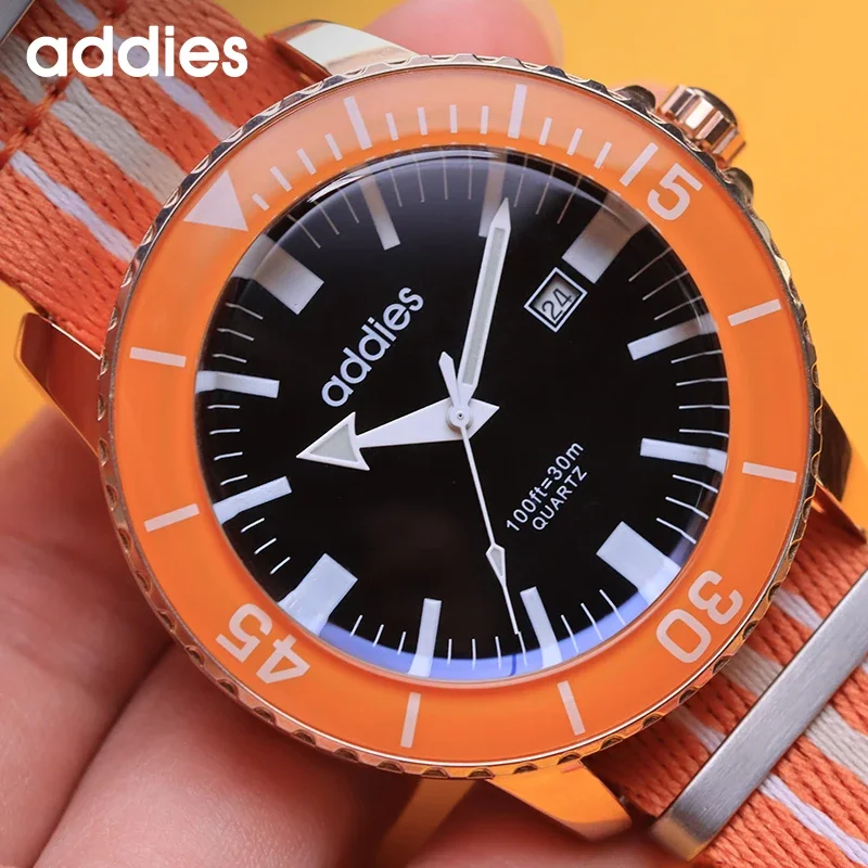 Addies Mode Heren Horloge Nylon Band Retro Analoog Quartz Horloges Dateren Luxe Minimalistische Mannen Sport Polshorloj Hombre