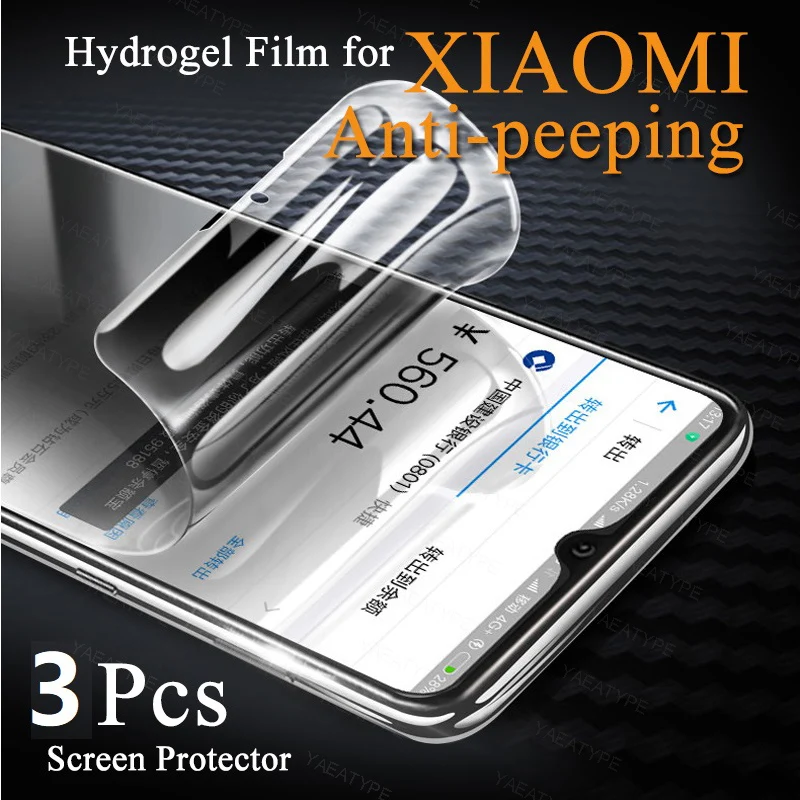 

3Pcs Privacy Hydrogel Film For Xiaomi Redmi Note 10 8T 9T 9S 10S 13 Pro 14 5G Screen Protector Without Fingerprint Unlocking