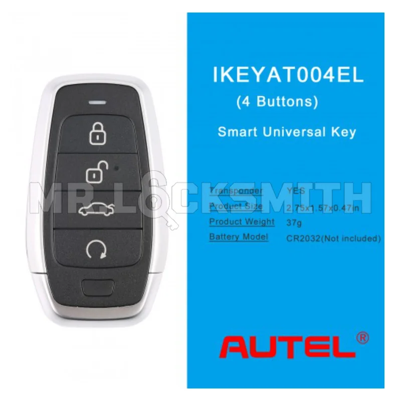 MRLOCKSMITH Autel IKEYAT004EL AT004EL Independent Universal Smart Remote Key 4 Buttons For Autel Smart Key For KM100 IM508 IM608