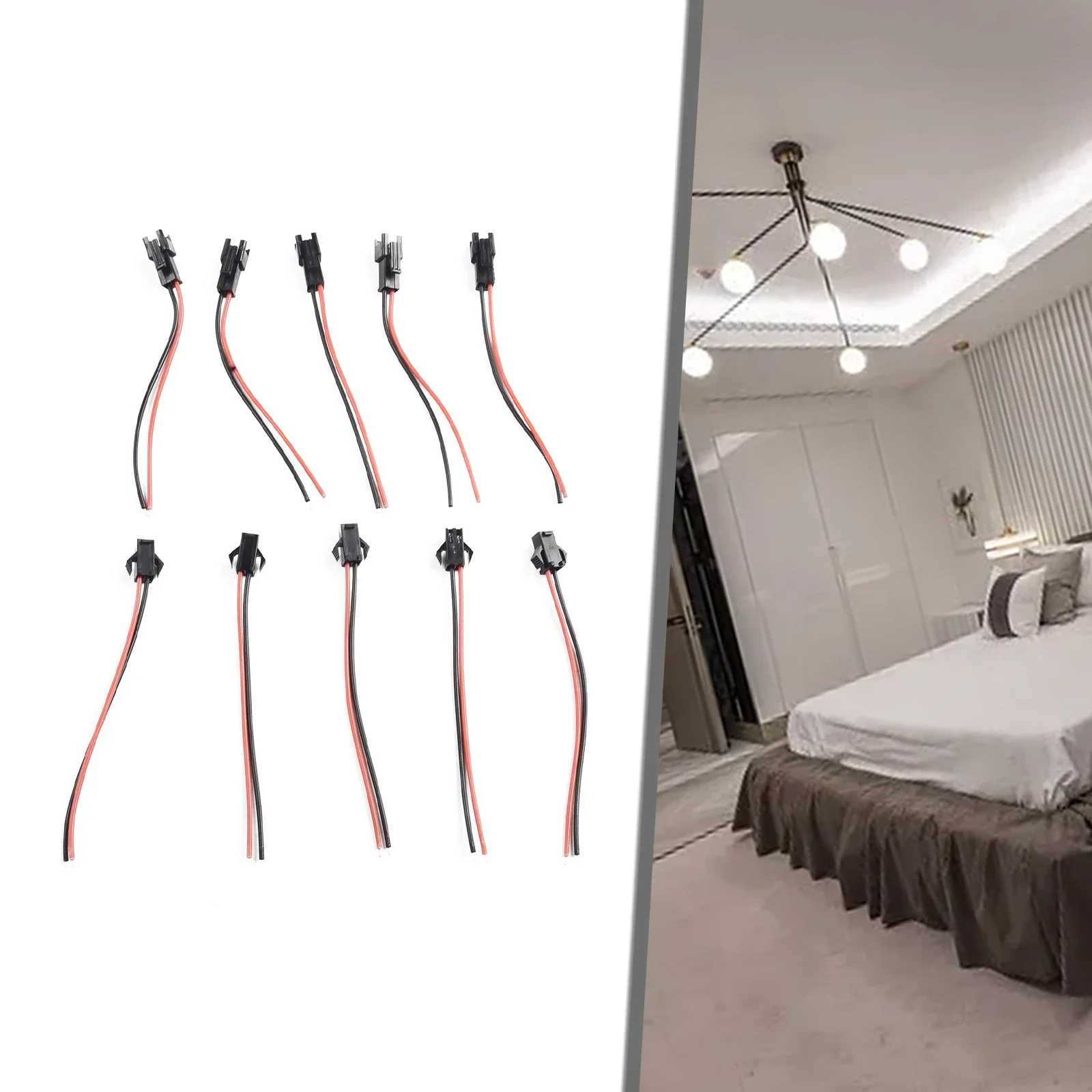 24AWG PVC SM 2-Pin 2P Connector Plug 2.54mm Male/Female Head Wires Cables LED Strip Light Driver Connectors Quick Adapter