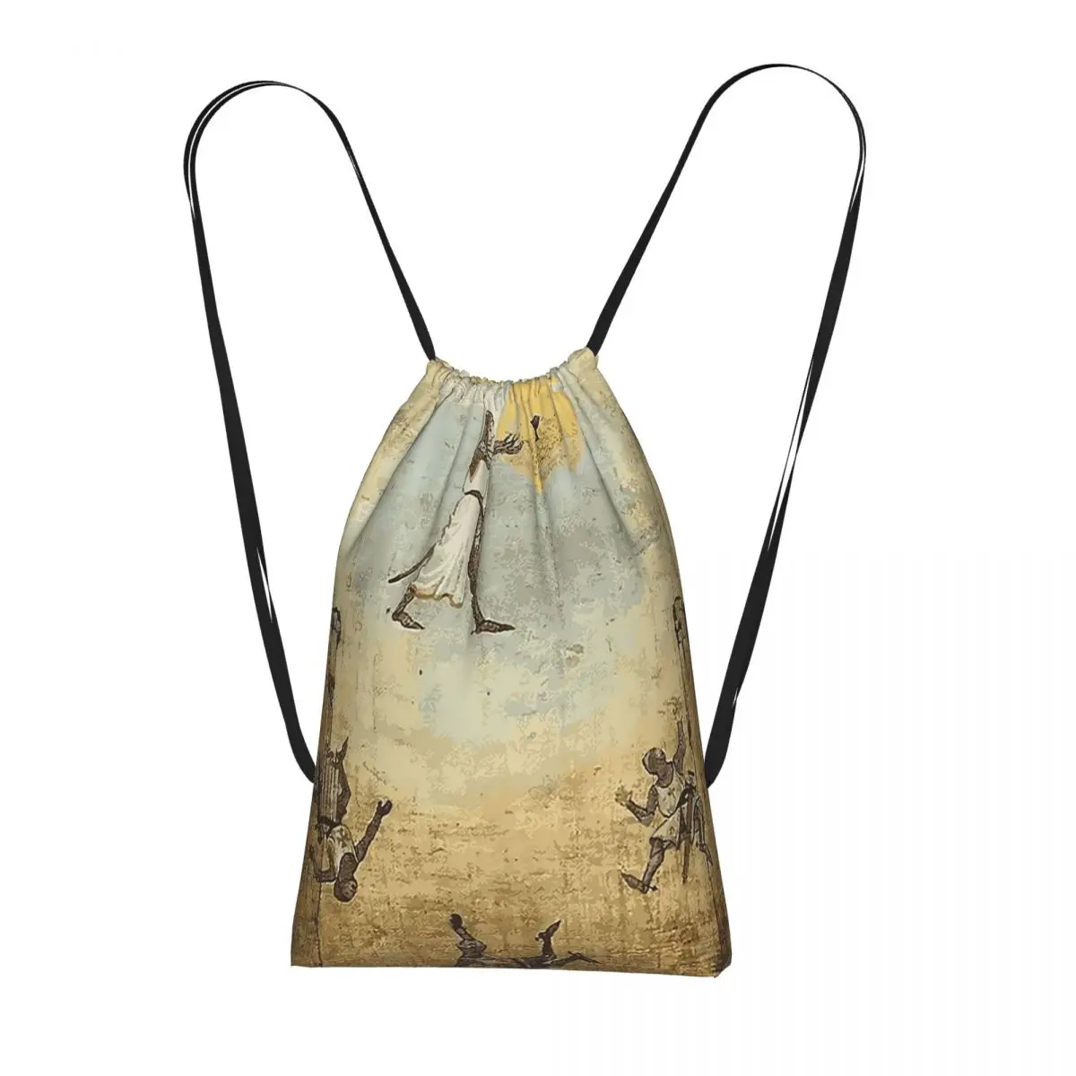 Jump Of Faith Drawstring Backpack Sports Gym Bag Portable Travel Drawstring Bag for Men Women