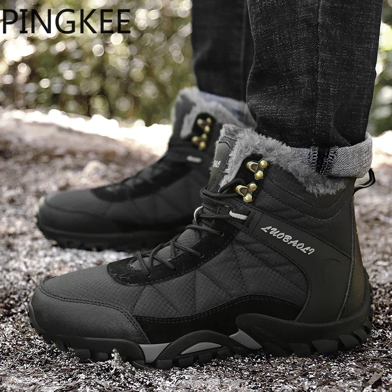 PINGKEE VENOCON Minimalist Thermal Plush Lining Winter Casual Shoes Men Women Snow Boots Sneakers With Fur Footwear Man Woman