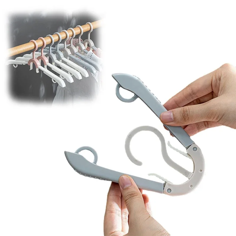 2-20PCS Multifunctional Clothes Rack Folding Clothes Rack for Mini Travel Portable Travel Magic Retractable Clothes Hanger