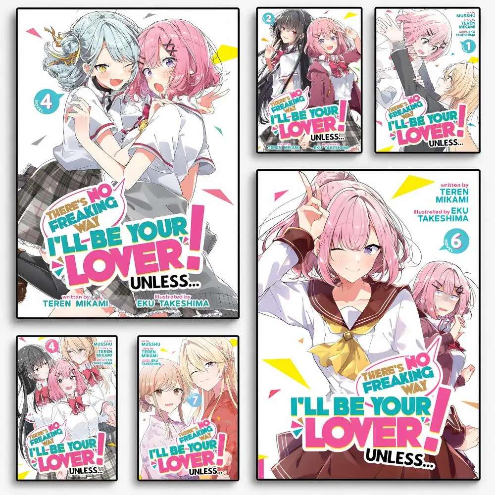 Anime There's No Freaking Way I'll Be Your Lover Poster Room Home Decoration Interior Wall Art Printing Garage Posters Gift