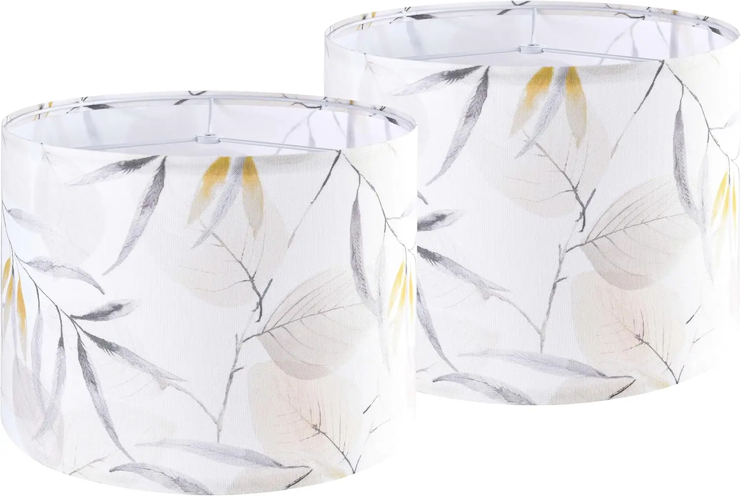 

Набор из 2-х абажуров для ламп в форме барабана с принтом - 13" x 13" x 10" - Идеально подходят для настольных и напольных ламп, натуральный лен - ручная работа
