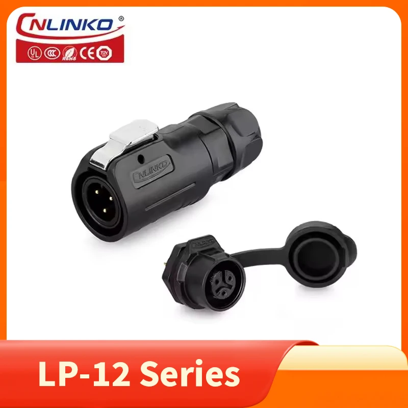 

Cnlinko LP12 M12 Waterproof Plastic Connector IP67 2 3 4Pin Power Socket Joint for LED Electric & Telecom Appliances
