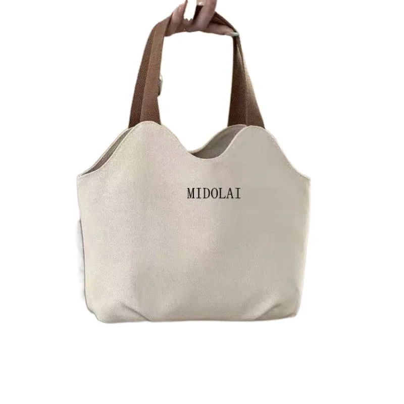 Japanese Style Minimalist Letter Print Handbag Small Square Bag Versatile Trendy Single Shoulder Bag for Office Workers Lunch...