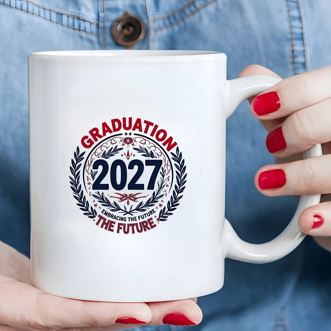 

2027 Graduation Commemorative Cup 11OZ Mug Embrace the Future Design Olive Branch Starlight Christmas Gift Home Office Cup