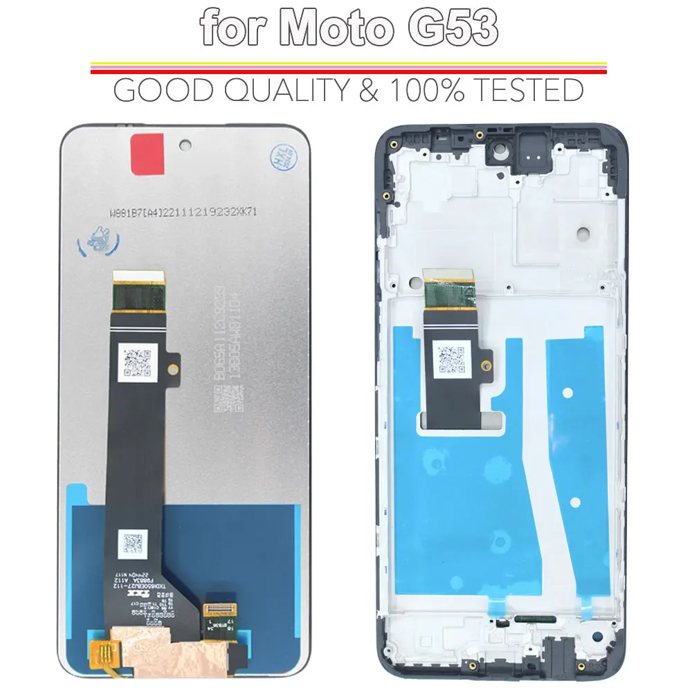 Wyświetlacz LCD 6.5 cala z ekranem dotykowym i digitizerem do Motorola Moto G53 XT2335, z ramką, zamiennik. — zdjęcie produktu 2