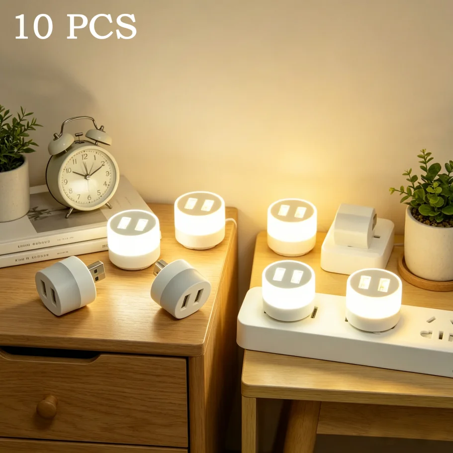 

10 шт. USB LED-лампа для чтения, защита глаз, мини-ночник, портативный светильник для ноутбука, компьютера, прикроватный мини-ночник