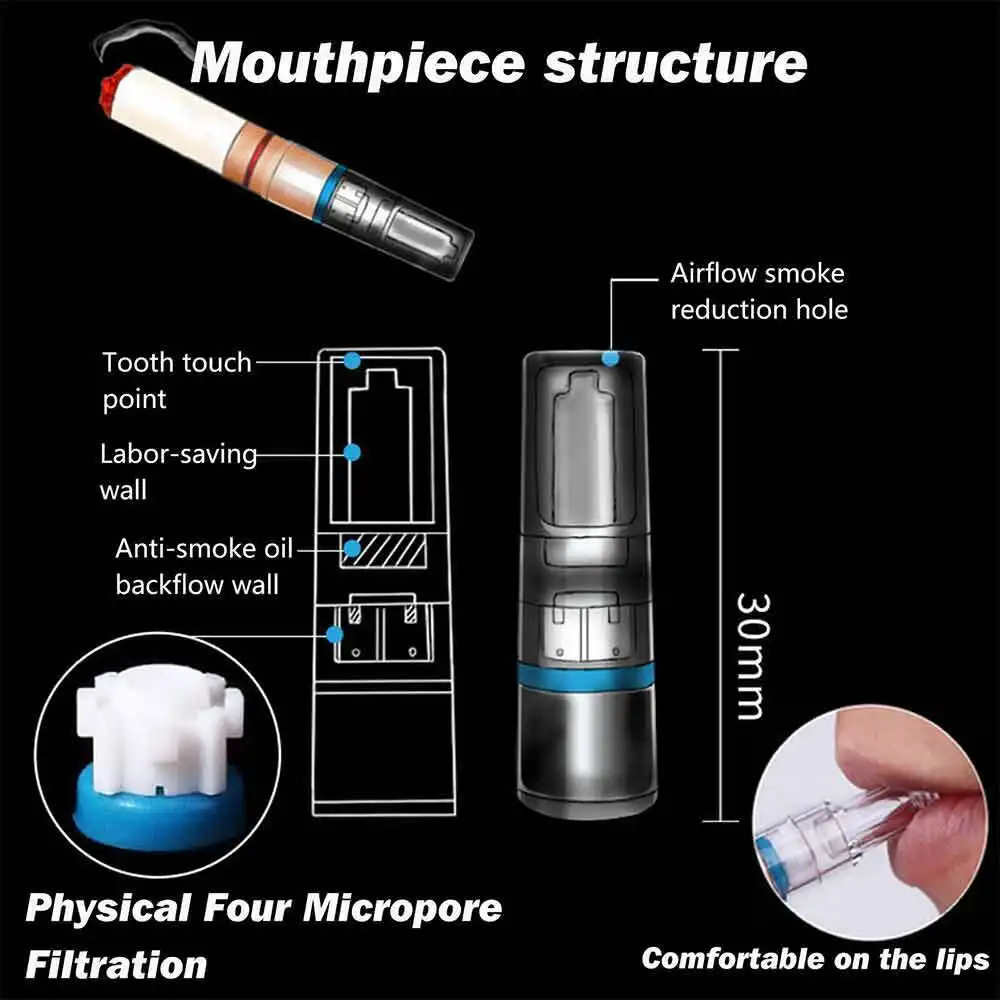 100pcs Disposable Tobacco Cigarette Filter Smoking Reduce Tar Filtration Cleaning Holder 5 Pcs Cigarette Holder Converter