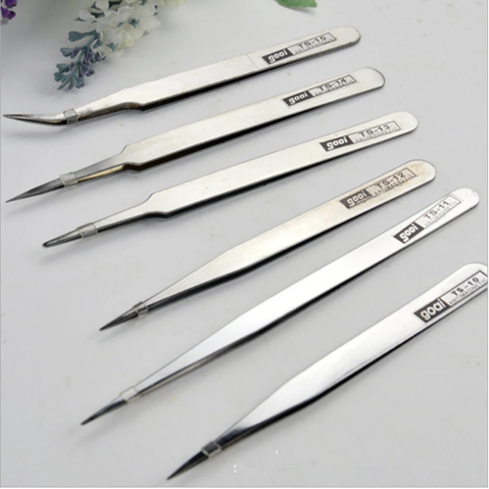 

Pointed Angled Straight Precision Decal Tweezers Plastic Military Model Kit Art Doll Handicraft Building Making Tool