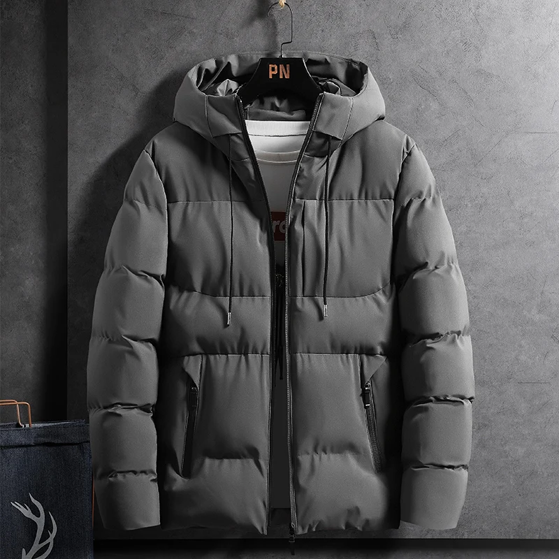 Winter Heren Capuchon Bomberjack Casual Herfst Parka Jas Dikker Heren Mode Kleding 2022 Nieuwe Streetwear Katoenen Gewatteerde Jassen