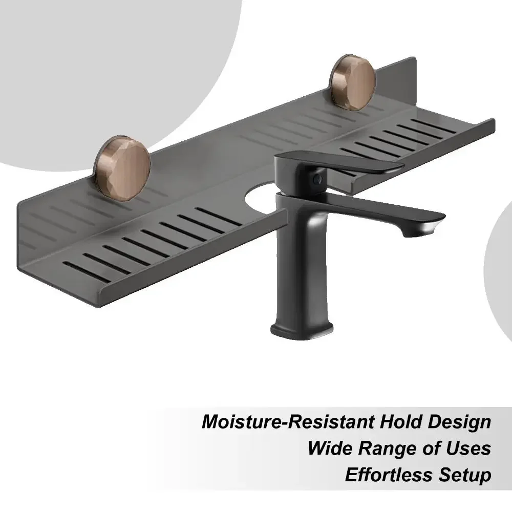 Suction Cup Kitchen Floating Shelf Organizer Wall Mounted No-Drill Bathroom Display Shelves Space-Saving Large Capacity