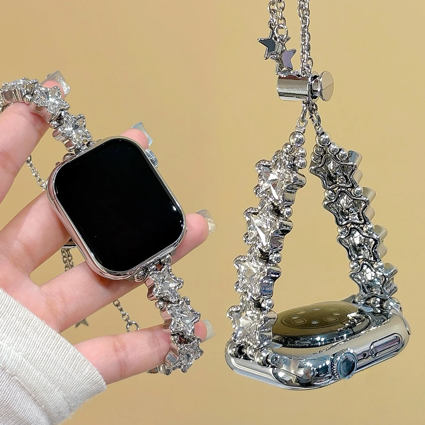 

Compatible with iWatch strap 38mm 40mm 41mm 42mm 44mm 45mm 49mm star colored diamond bracelet fashion strap